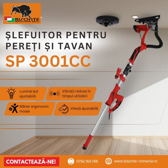 SP 3001CC – Șlefuitorul perfect pentru pereți și tavane!