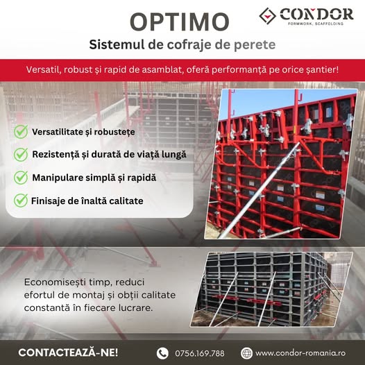 Optimo – Sistemul de cofraje de perete de la Condor