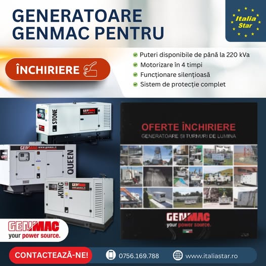 Generatoare Genmac pentru închiriere: performanță, fiabilitate și funct...