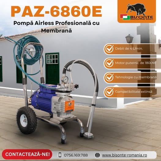 PAZ-6860E Pompa Airless Profesionala cu Membrana