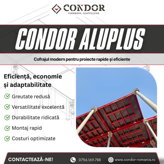 Condor Aluplus – Cofrajul modern pentru proiecte rapide și eficiente