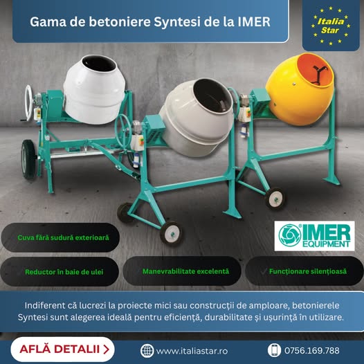 Gama de betoniere Syntesi de la IMER – performanță și fiabilitate ...