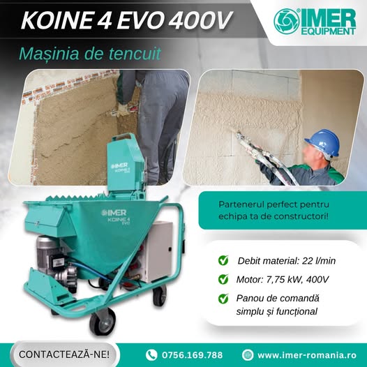 Mașinia de tencuit Koine 4 EVO 400V