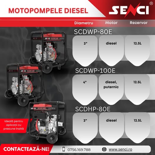 Descoperă gama de motopompe Senci!