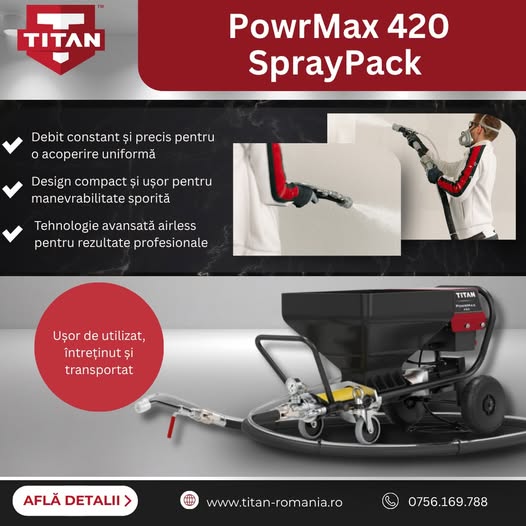 Titan PowrMax 420 SprayPack – Pompa multifuncțională pentru orice proie...