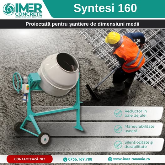 Betoniera Syntesi 160 de la IMER – Performanță și fiabilitate la f...