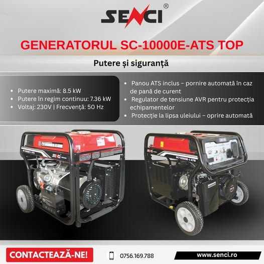 Putere și siguranță cu generatorul SC-10000E-ATS TOP