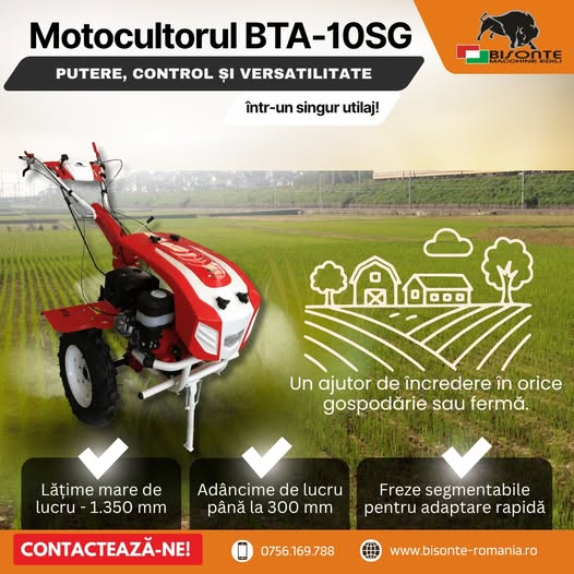 Motocultorul BTA-10SG (10 CP) -Putere, control și versatilitate într-un s...