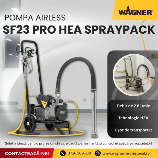 Eficiență și Precizie cu Pompa Airless Wagner SF23 PRO HEA SprayPack!