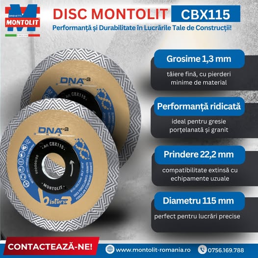 Montolit CBX115 este alegerea ideală pentru tăieri fine și curate!