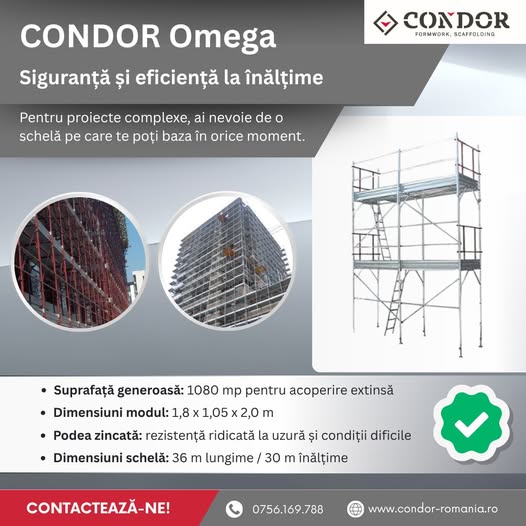 CONDOR Omega – stabilitate maximă, montaj rapid și performanță
