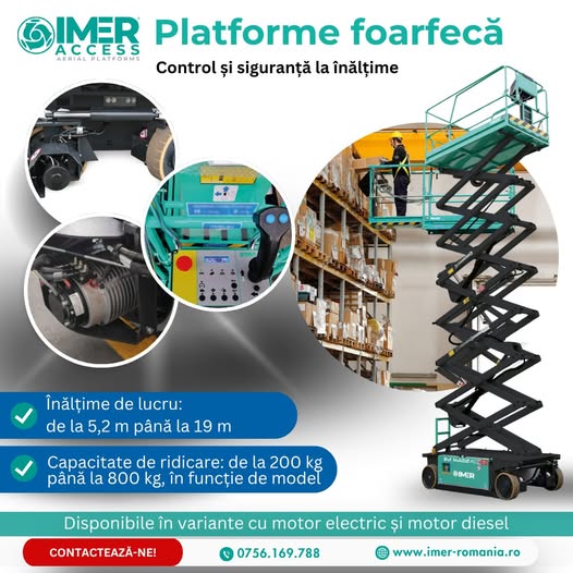 Platforme foarfecă IMER – control și siguranță la înălțime