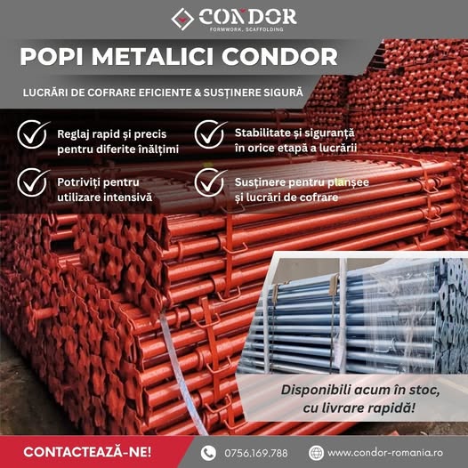 Construiește în siguranță cu popii metalici CONDOR!