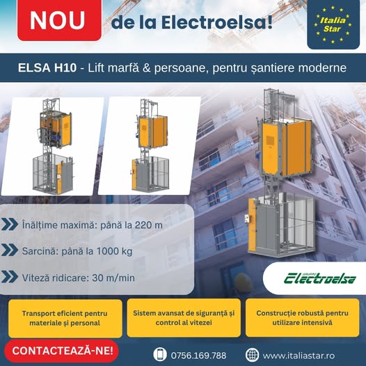 Nou de la Electroelsa: ELSA H10- lift pentru marfa si persoane