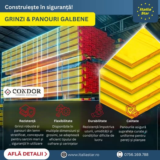 Construiește în siguranță cu grinzile robuste și panourile din lemn st...