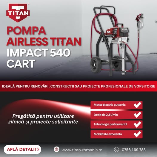Finisaje profesionale, aplicare rapidă și control perfect cu Titan Impact...