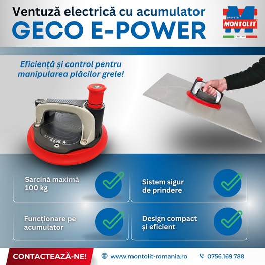 Ventuza Electrică cu Acumulator GECO E-POWER