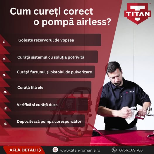 Cum cureti corect o pompa airless dupa utilizare?