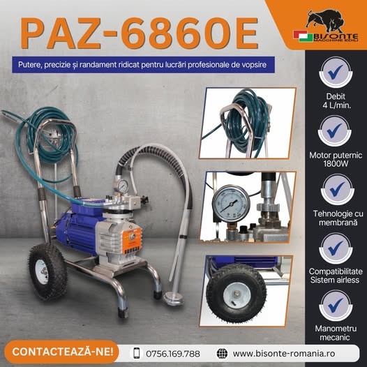 PAZ-6860E =Pompa Airless Profesionala cu Membrana