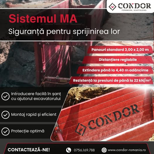 Sistemul MA pentru sprijinirea malurilor, dezvoltat de CONDOR