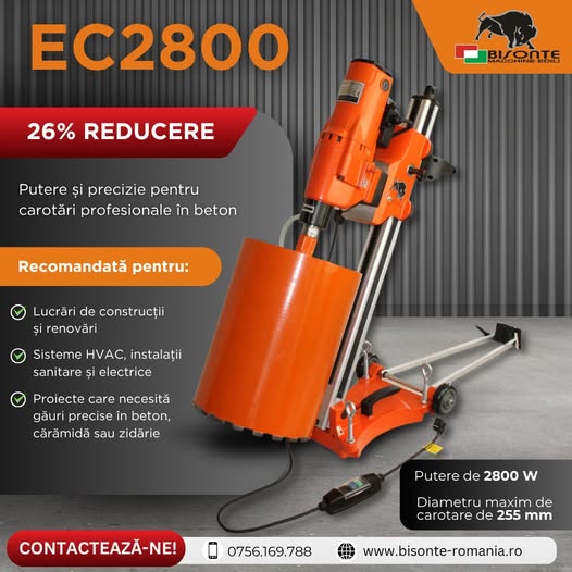 REDUCERE 26% la Mașina de carotat BISONTE EC2800!