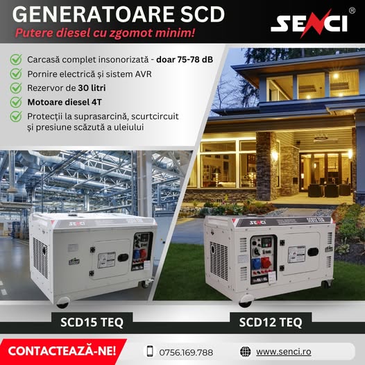 GENERATOARE SENCI SCD – Putere diesel, fiabilitate maximă și funcț...