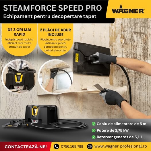 Cu SteamForce Speed Pro, îndepărtezi tapetul de până la 3 ori mai rapid