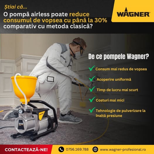 Știai că o pompă airless poate reduce consumul de vopsea cu până la 30...