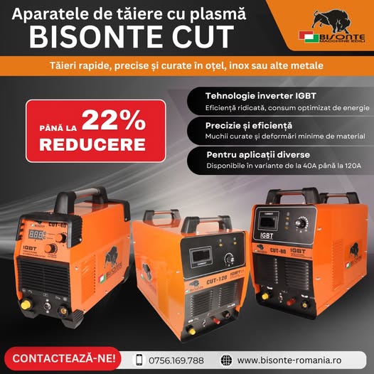 REDUCERI la aparatele de tăiere cu plasmă BISONTE!