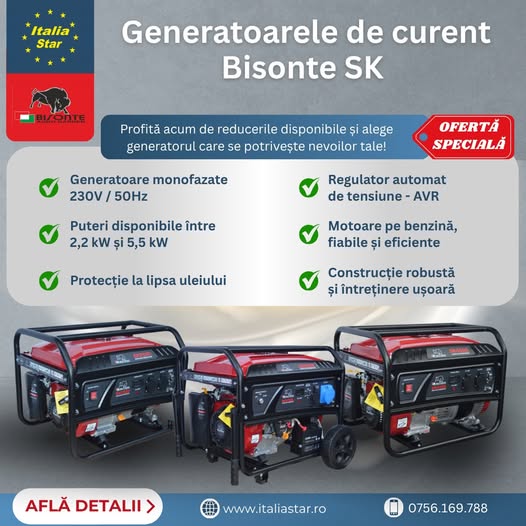 REDUCERI la generatoarele de curent BISONTE din seria SK!