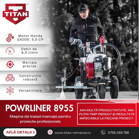 Titan POWRLINER 8955 – Mașina de trasat marcaje pentru proiecte prof...