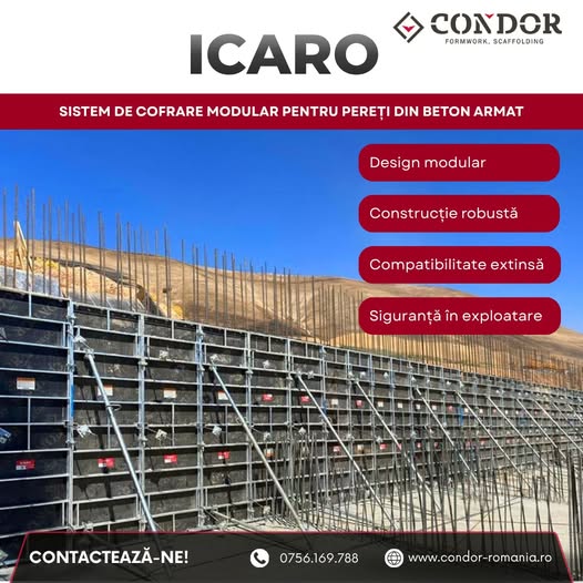 ICARO – Sistem de cofrare modular pentru pereți din beton armat