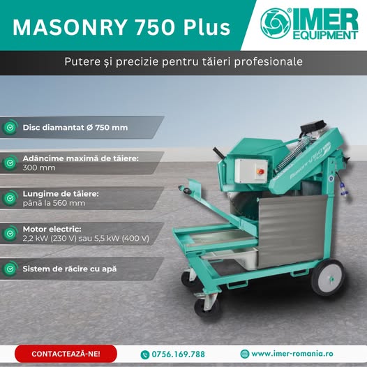 Mașina de tăiat MASONRY 750 – Putere și precizie pentru tăieri pr...