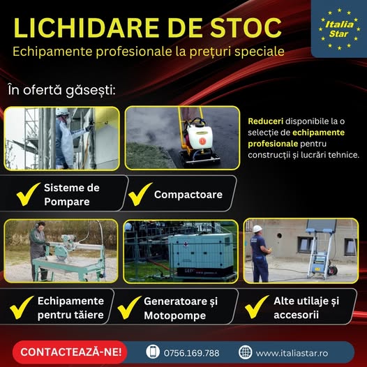 Lichidare de stoc – echipamente profesionale la preÈ›uri speciale