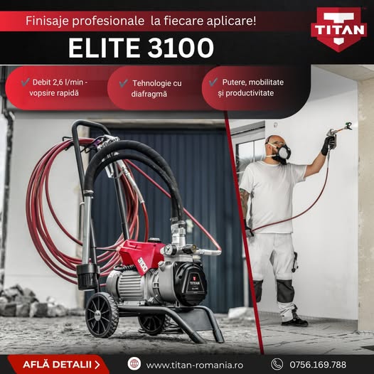 Pompa airless cu membrană ELITE 3100 – finisaje profesionale, eficie...