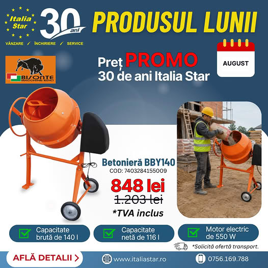 Produsul lunii August | 30 de ani Italia Star