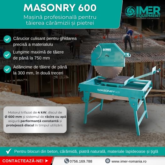 Masonry 600 – mașină profesională pentru tăierea cărămizii și ...