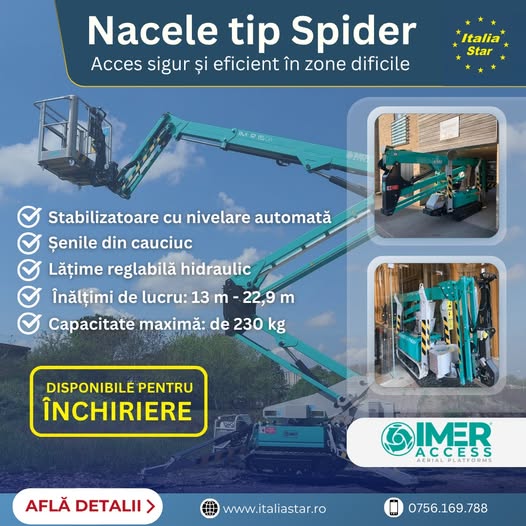 Nacele tip Spider pentru închiriere – acces sigur și eficient în z...
