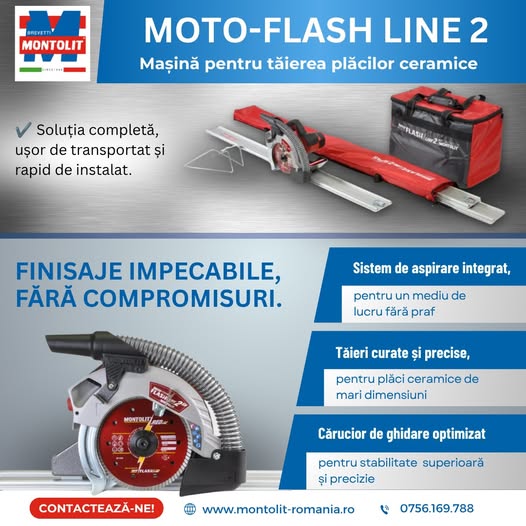 MOTO-FLASH LINE 2 – Mașină pentru tăierea plăcilor ceramice. Prec...