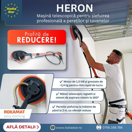 REDUCERE! HERON – mașină telescopică pentru șlefuirea profesional...