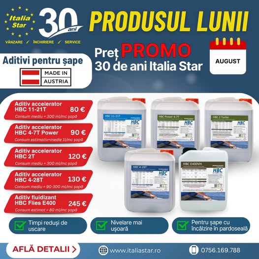 Produsele lunii August | 30 de ani Italia Star