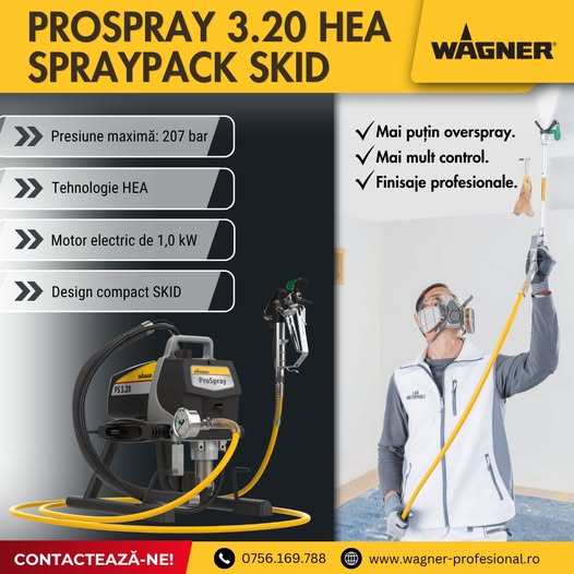 Pompă airless ProSpray 3.20 HEA Spraypack Skid – Mai puțin overspra...