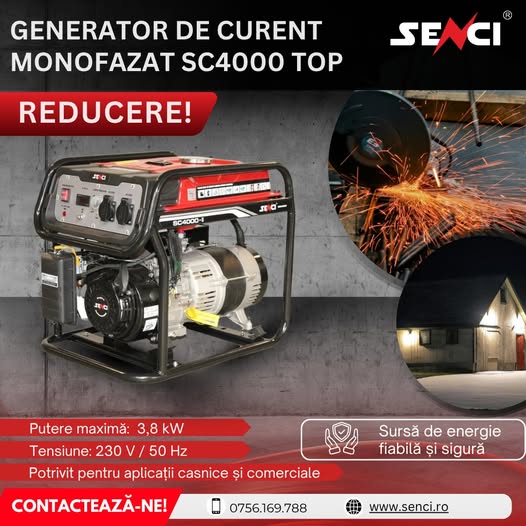 REDUCERE! SC4000 TOP – generator de curent monofazat. Energie sigură...