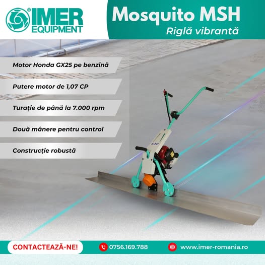 Riglă vibrantă Mosquito MSH – finisarea betonului, mai rapidă și ...