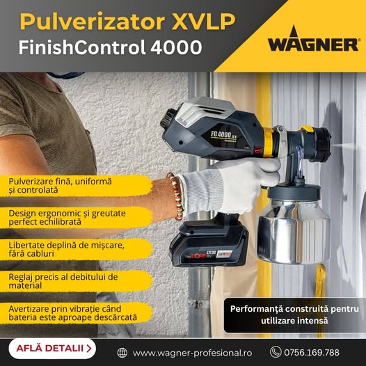 Pulverizator XVLP FinishControl 4000- libertate totală, finisaje profesion...