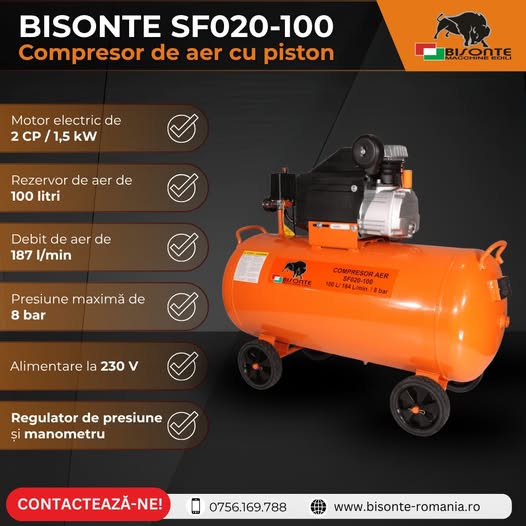 BISONTE SF020-100 – aer comprimat, pregătit pentru lucru!