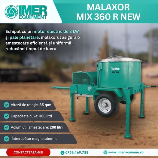 Malaxor MIX 360 R NEW – malaxare eficientă pentru lucrări profesion...