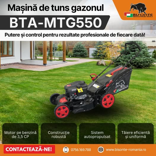 Mașină de tuns gazonul BTA-MTG550 – putere și control pentru într...