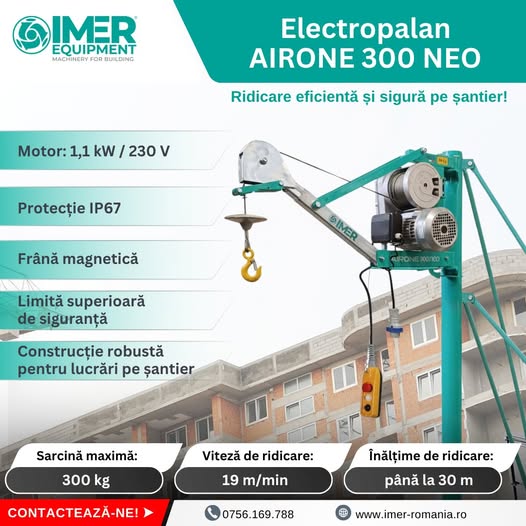 Electropalan AIRONE 300 NEO – ridicare eficientă și sigură pe șan...