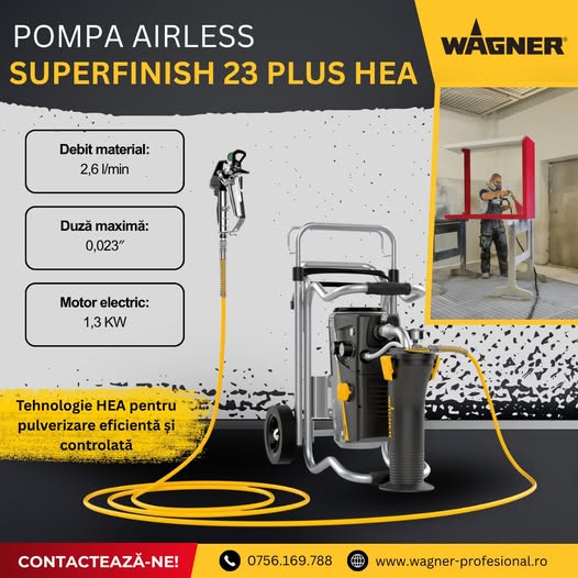 Pompa airless SuperFinish 23 Plus HEA- putere și precizie pentru finisaje ...
